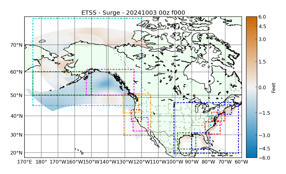 Image map of Extratropical Storm Surge Model Guidance Areas