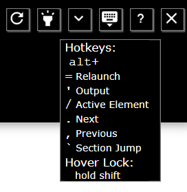 ANDI hotkey list