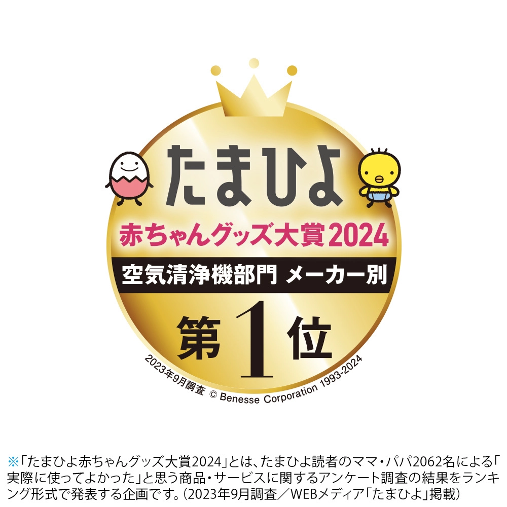 たまひよ赤ちゃんグッズ大賞2023 空気清浄機部門メーカー別 第1位