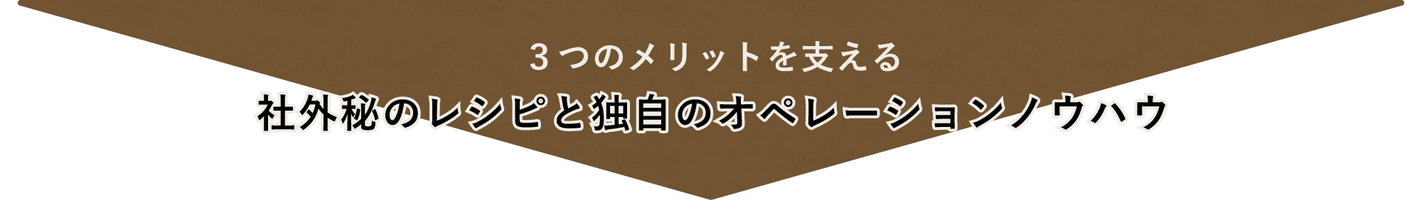 ３つのメリットを支える社外秘のレシピと独自のオペレーションノウハウ