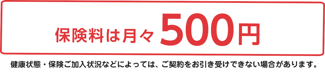 保険料は月々500円