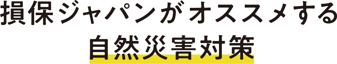 損保ジャパンがオススメする自然災害対策