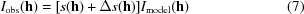 [I_{\rm obs}({\bf h}) = [s({\bf h}) + \Delta s({\bf h})]I_{\rm model}({\bf h}) \eqno(7)]