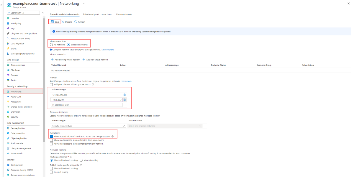 Configuring firewall and virtual network settings to work with Azure File sync