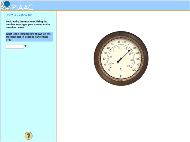 The image displays a Fahrenheit/Celsius thermometer in the shape of a circle. The measurements for Fahrenheit are on the outside of the circle, while the measurements for Celsius are on the inside of the circle. The temperature dial points to 78 degrees Fahrenheit.