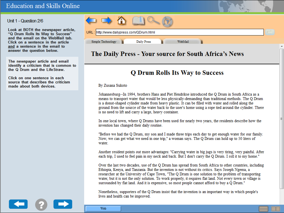 The image displays a news website called ‘The Daily Press – Your source for South Africa’s News.’ There is an article entitled, ‘Q Drum Rolls Its Way to Success.’