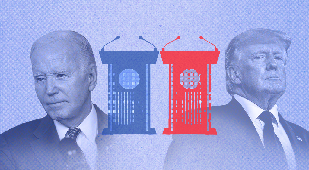 Promo image for story about the presidential debate