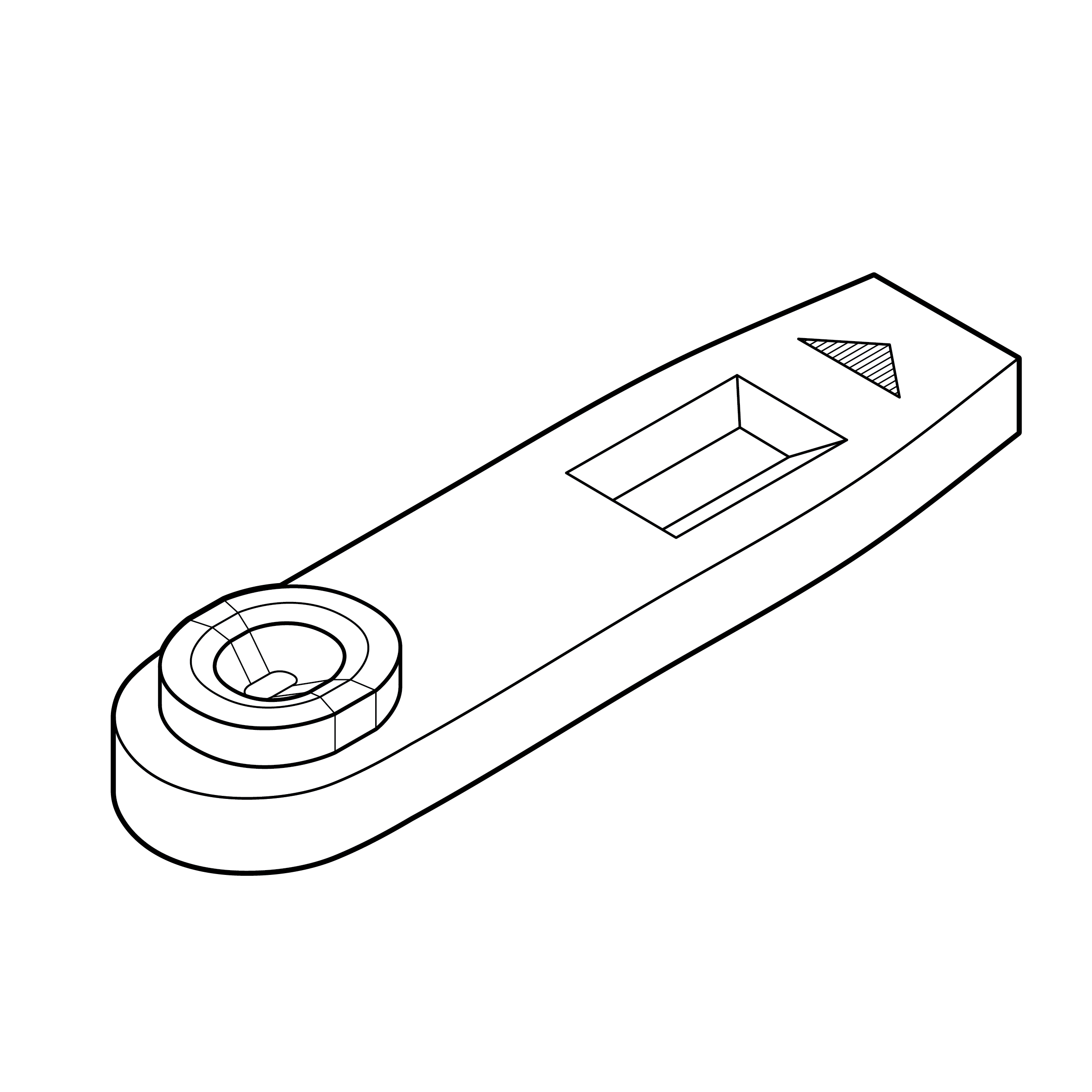 Cassette with raised feature around sample well, reducing risk of touch contamination.