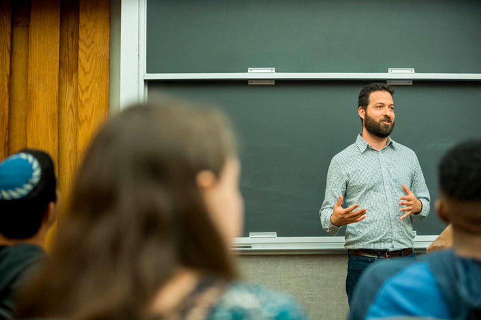 teacher lecturing in class