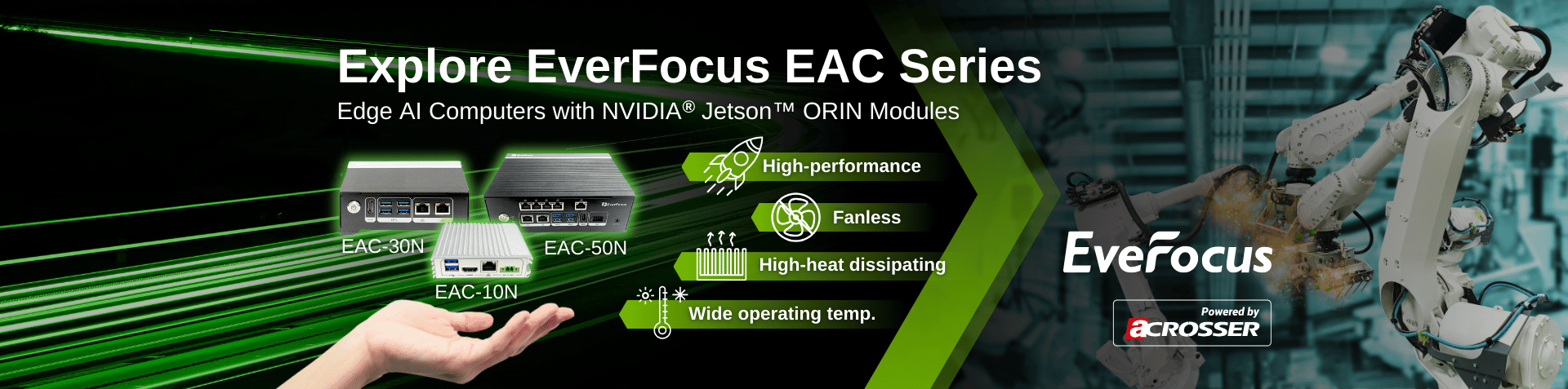 探索EverFocus EAC系列：搭載NVIDIA® Jetson Orin™模組的邊緣運算AI人工智慧電腦系統