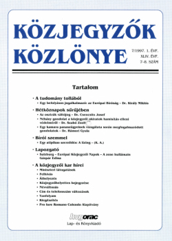 Közjegyzők Közlönye 1997 borítókép