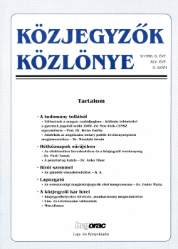 Közjegyzők Közlönye 1998 borítókép