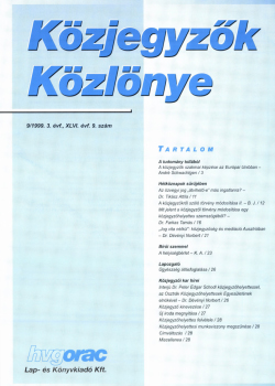 Közjegyzők Közlönye 1999 borítókép