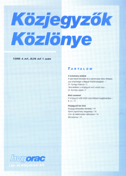 Közjegyzők Közlönye 2000 borítókép