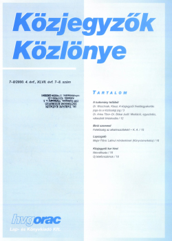 Közjegyzők Közlönye 2000 borítókép