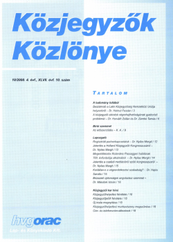 Közjegyzők Közlönye 2000 borítókép