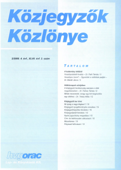 Közjegyzők Közlönye 2000 borítókép