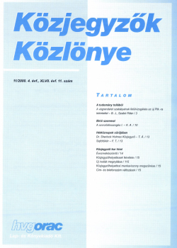 Közjegyzők Közlönye 2000 borítókép