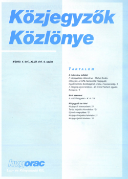 Közjegyzők Közlönye 2000 borítókép