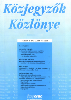 Közjegyzők Közlönye 2004 borítókép