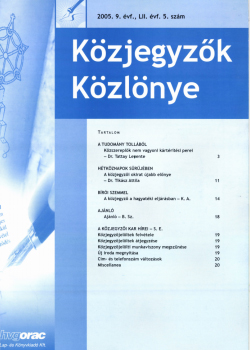 Közjegyzők Közlönye 2005 borítókép