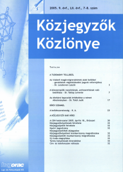 Közjegyzők Közlönye 2005 borítókép