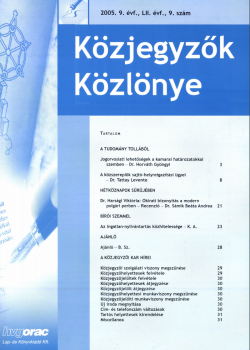 Közjegyzők Közlönye 2005 borítókép