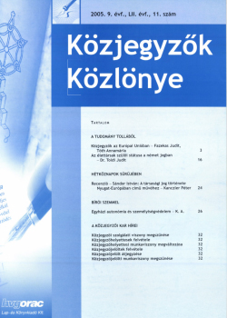 Közjegyzők Közlönye 2005 borítókép