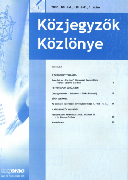 Közjegyzők Közlönye 2006 borítókép