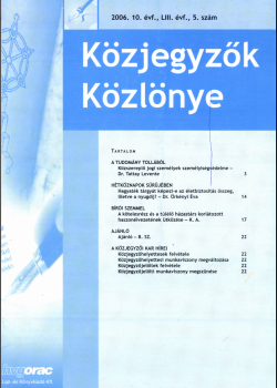 Közjegyzők Közlönye 2006 borítókép