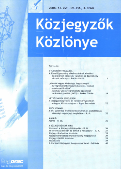 Közjegyzők Közlönye 2008 borítókép