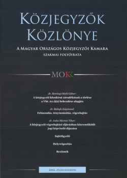 Közjegyzők Közlönye 2012 borítókép