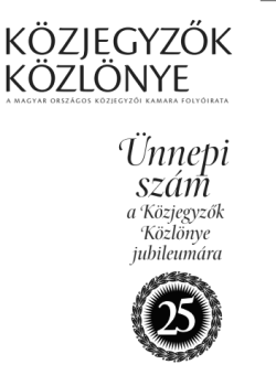 Közjegyzők Közlönye 2022 borítókép