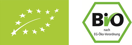 Abbildung 1: Das offizielle EU-Siegel für ökologisch erzeugte Lebensmittel (links) und das offizielle deutsche Bio-Siegel (rechts).