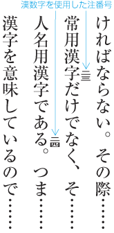 注の番号に平字の漢数字を使用した例