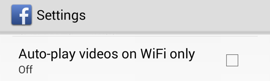 Facebook's app settings on Android